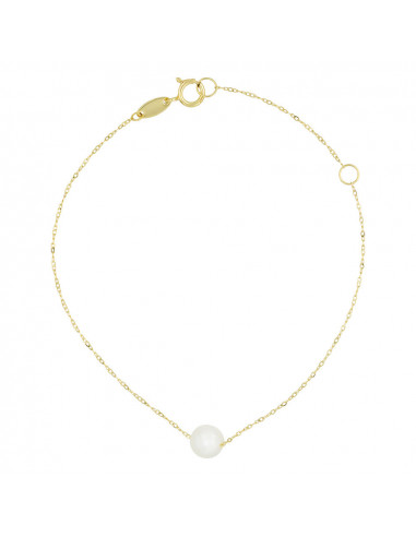 Bracelet Or Jaune 375/1000 "Single Pearl" Perle