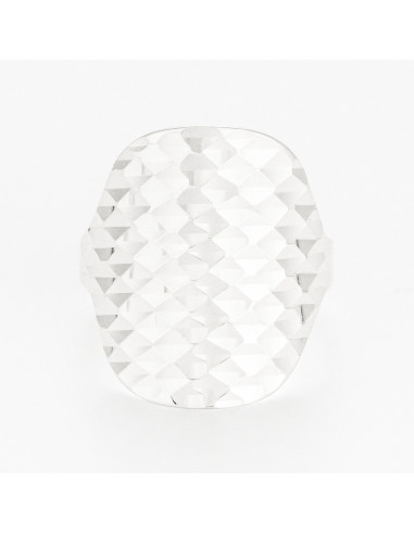 Bague Or Blanc 375/1000 "Armadillo" Tout or