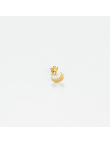Bijou cartilage unitaire Or Jaune 375/1000"Lune dorée"