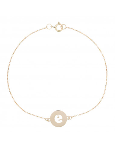 Bracelet Or Jaune 375/1000 "Lettre E Golden"