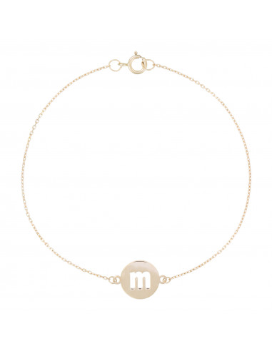 Bracelet Or Jaune 375/1000 "Lettre M Golden"