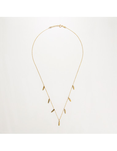 Collier Or Jaune 375/1000 "Plumes" Tout or