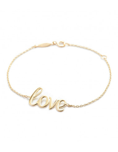 Bracelet bracelet Love Or Jaune 375/1000