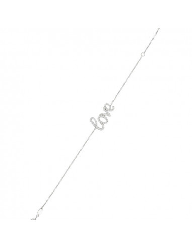 Bracelet bracelet Love Is In The Air Or Blanc 375/1000 Zirconium